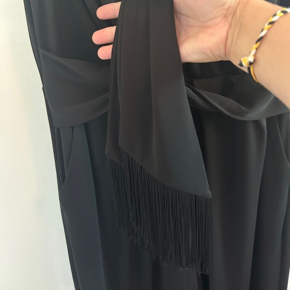 Le Chateau & Roxy Earle Colab beautiful black jumper. long waist ties, lined - Picture 5 of 11